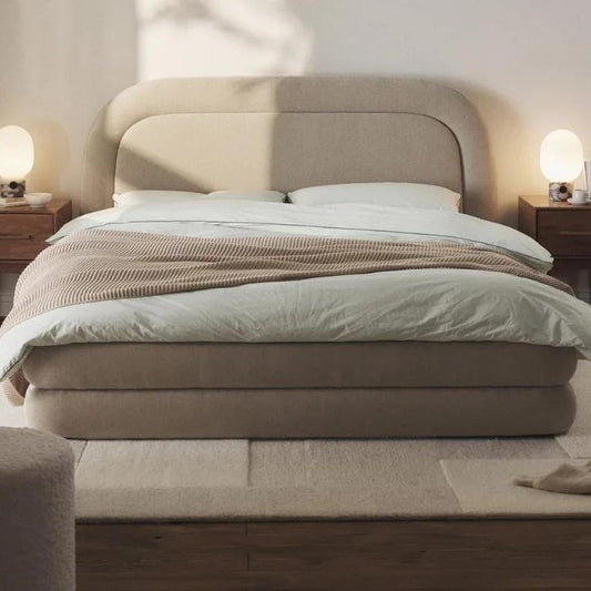 سرير منجد بيج