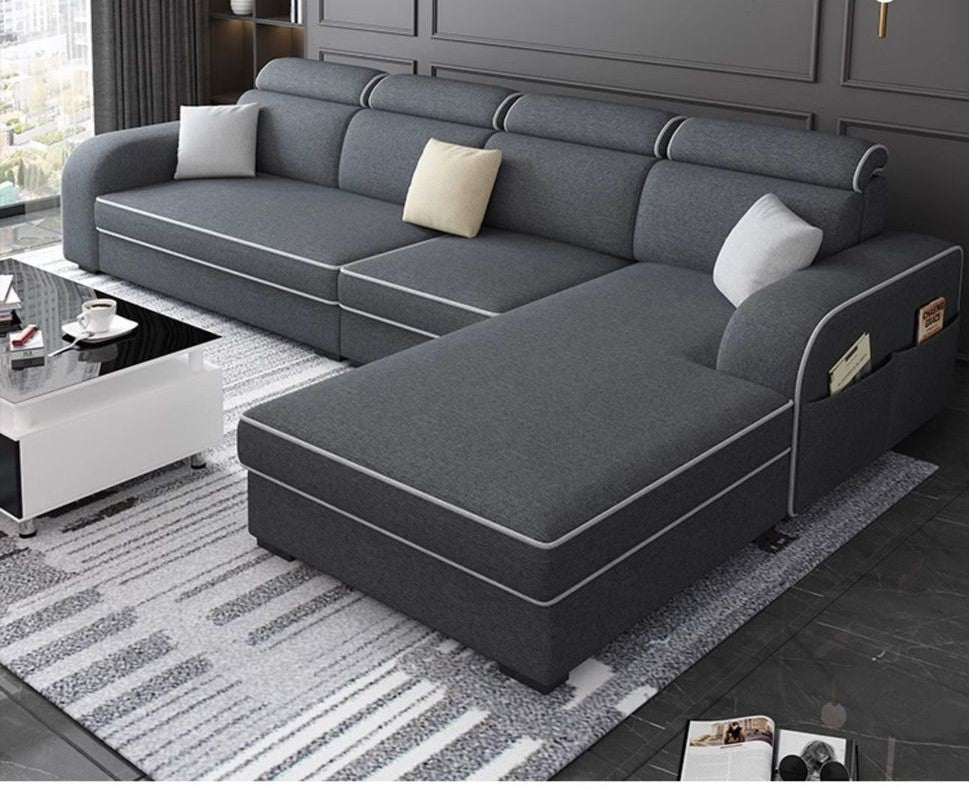 أريكة زاوية بقماش مخملي فاخر